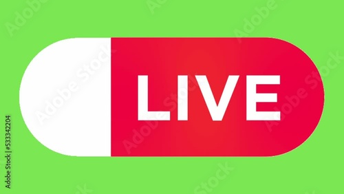 Facebook Live Indicator Social Media Animation Green Screen 4K photo