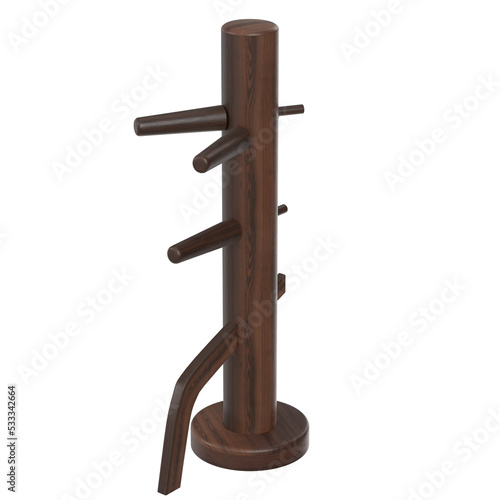 фотографія 3d rendering illustration of a martial arts wooden dummy