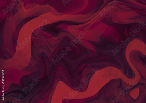 Christmas theme Red Maroon Marble Painting Illustration. Wavy fluid silk effect background. Dark rosewood wine color palette. Website header, social media post, graphic design, surface art Backdrop