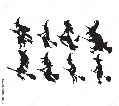 witch on a broom
