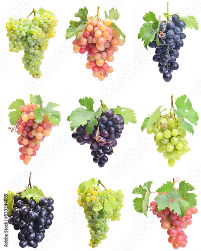 Grapes on a white background