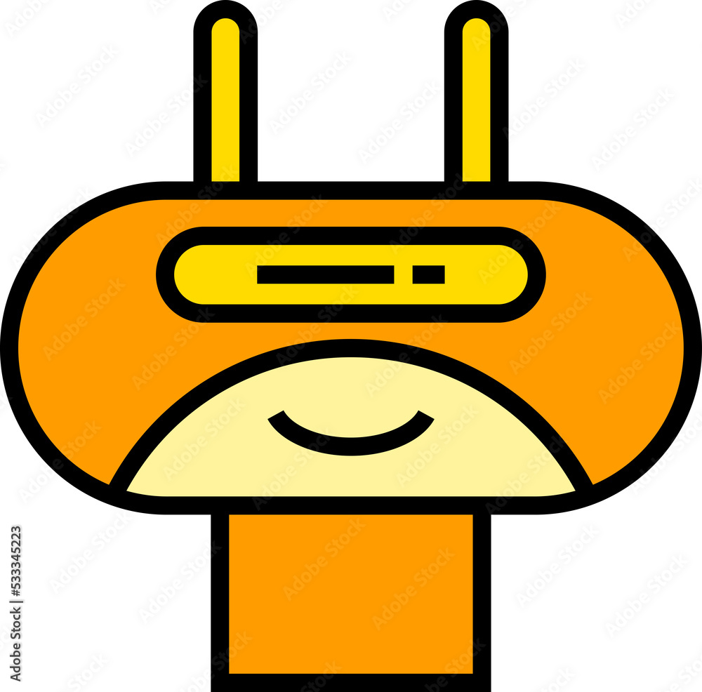 yellow robot head avatar