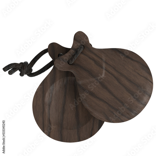 3d rendering illustration of castanets clackers photo