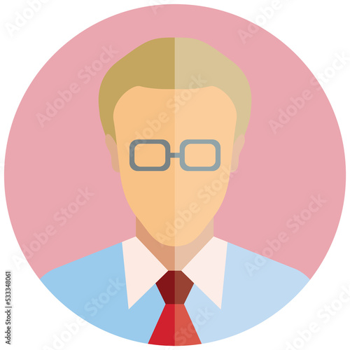 male character avatar circle button illustration