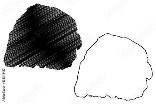 Simberi island (New Guinea, Pacific Ocean, Bismarck Archipelago, Tabar Group Islands) map vector illustration, scribble sketch Simberi map photo