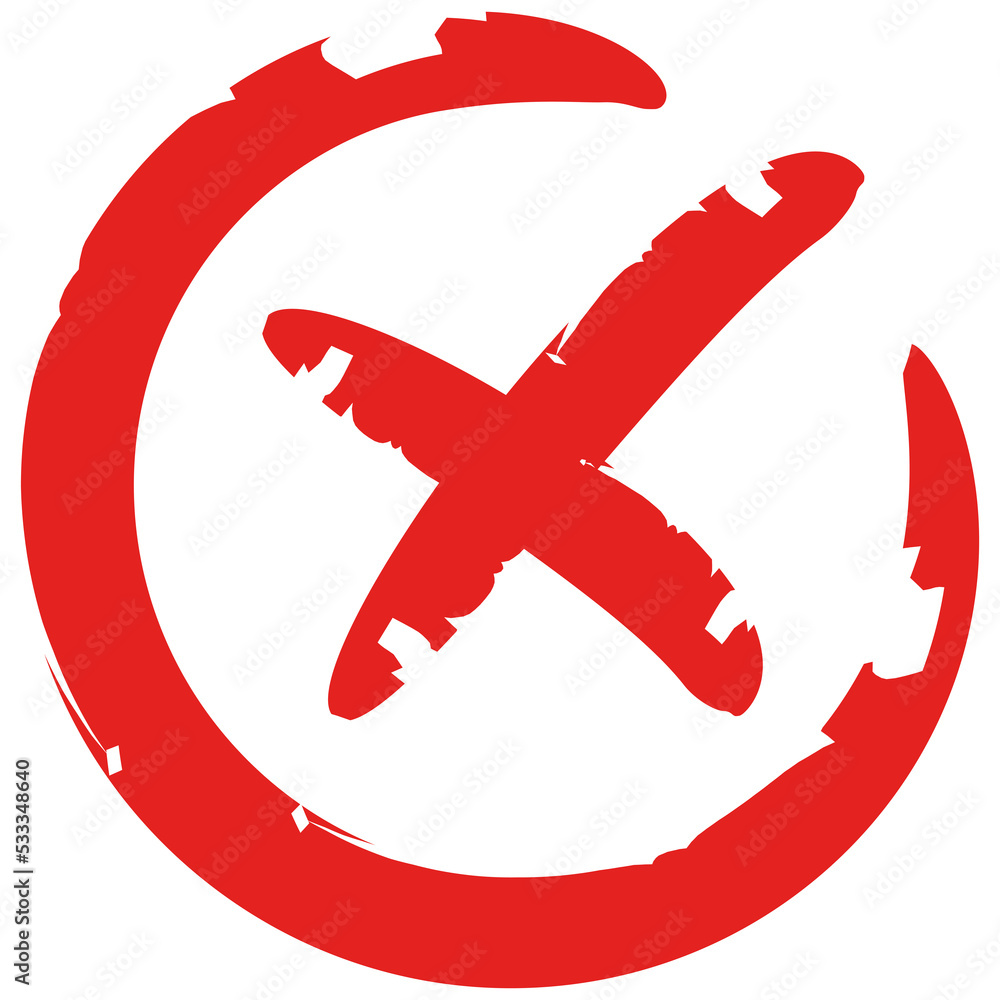 Fototapeta premium wrong mark symbol grunge and hand drawn illustration