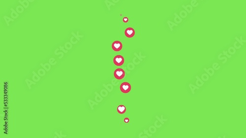 Facebook Live Hearts Social Media Animation Green Screen 4K photo