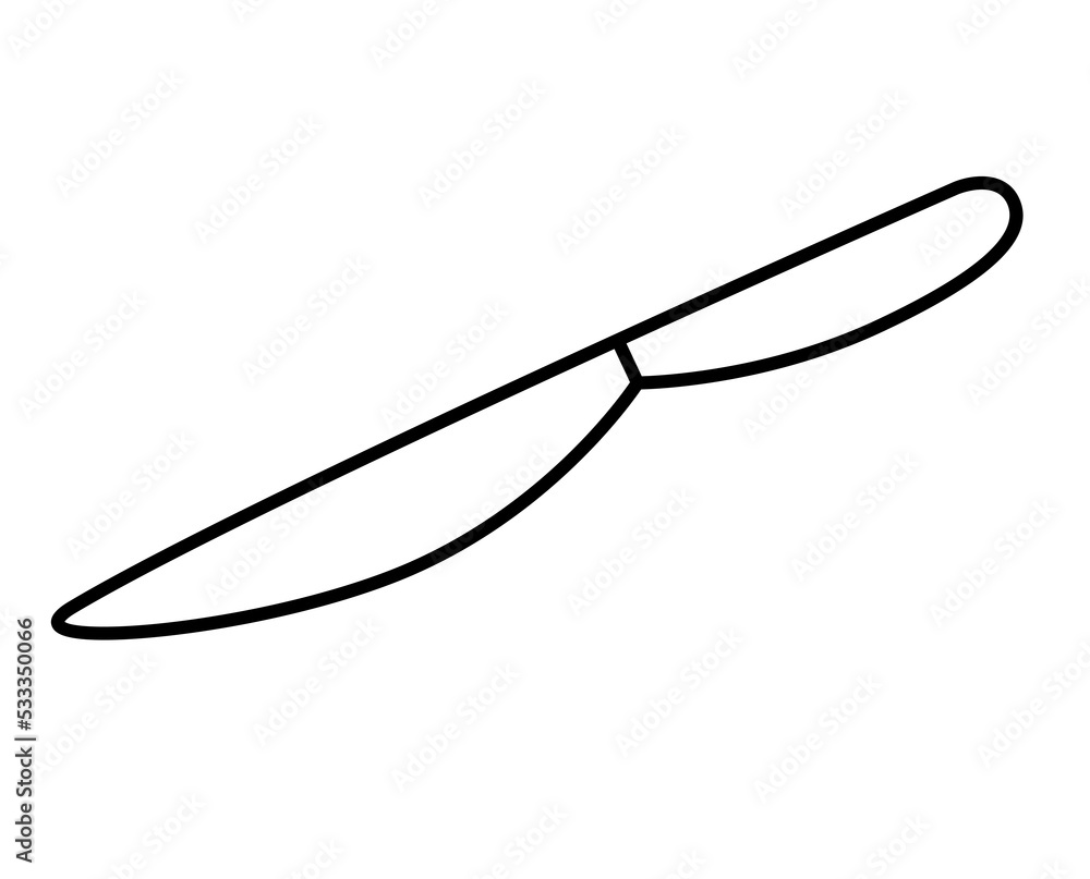 Obraz premium Black outline kitchen utensil, PNG with transparent background.