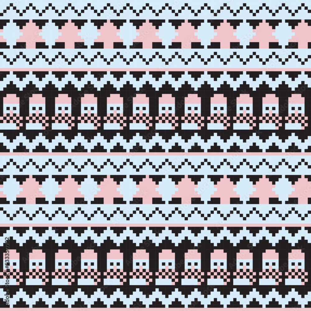 Christmas Snowman Fair Isle Seamless Pattern Design Christmas Snowman Fair Isle Seamless Pattern Design