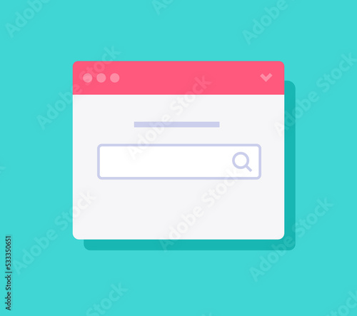 Search and seo internet web browser icon vector or research engine website bar window page flat cartoon graphic illustration isolated, online digital info find symbol image