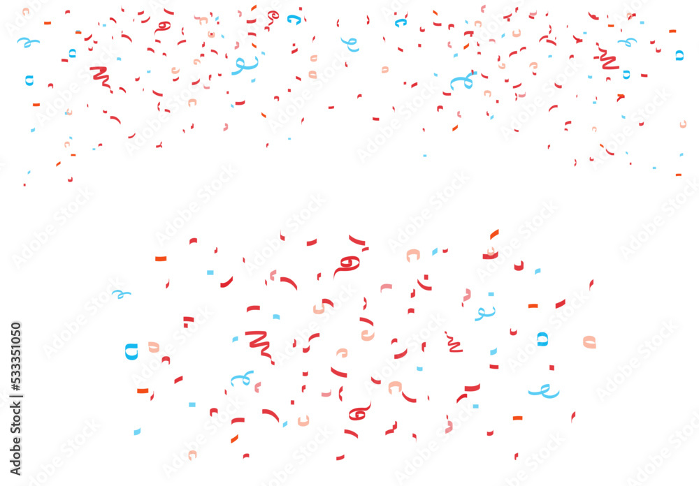 Confetti celebrate festive vector isolated on white transparent background or party falling surprise exploding glitter, flying carnival christmas and birthday holiday design decoration element image