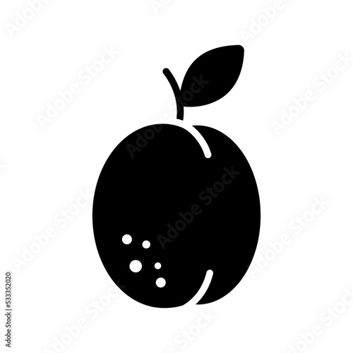 Apricot isolated design vector icon. Fruit sign