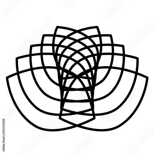 Lotus line art icon illustration. PNG with transparent background
