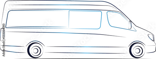 Hand drawn minibus