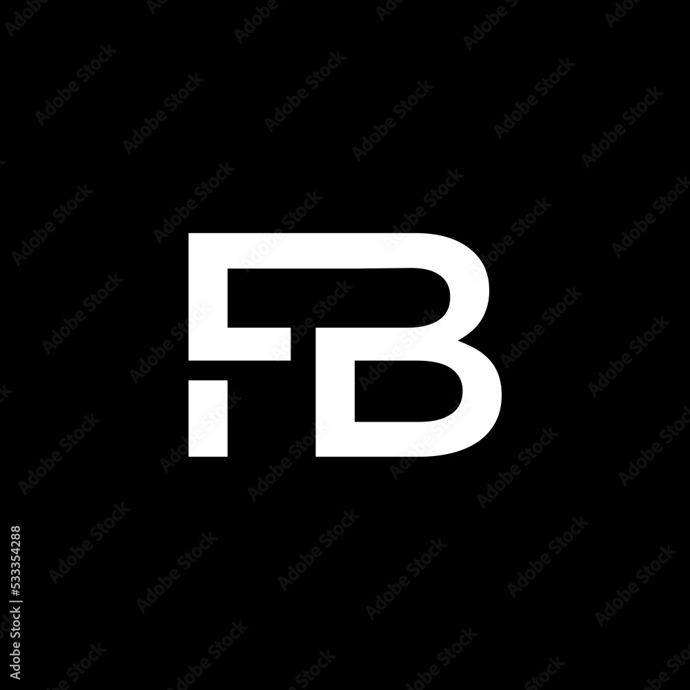 Creative modern elegant unique artistic black and white color FB letters based on initial logo icon. Creative modern elegant unique artistic black and white color FB letters based on initial logo icon.