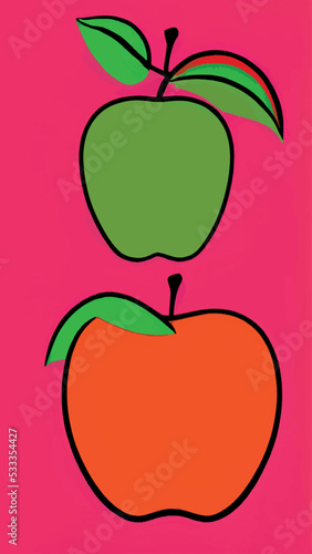 Beautiful vector seamless pattern with apples.