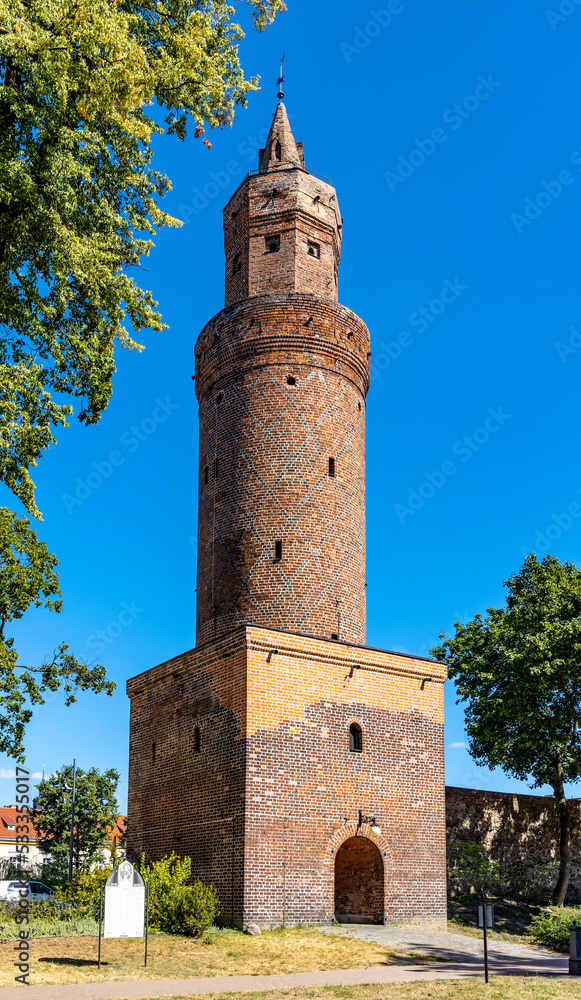 Red Sea Tower Baszta Morze Czerwone keep as part of historic city walls in old town quarter of Stargard in Poland