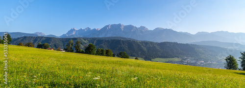 Panoramic view of Dachstein Mountain Group from Schladming