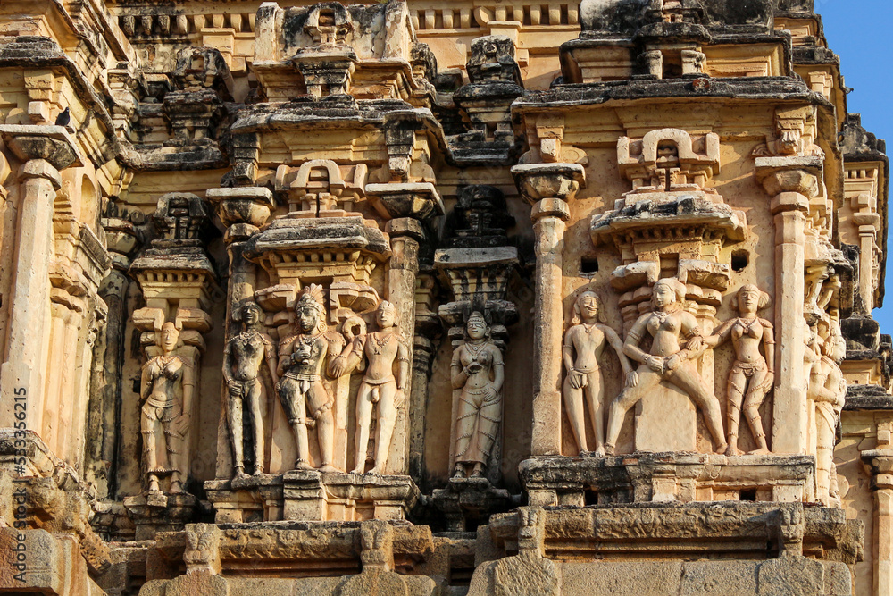 Fragment of the wall of the temple Virupaksha. Hampi. India Fragment of the wall of the temple Virupaksha. Hampi. India