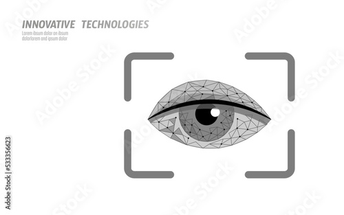 Eye scanner 3D authorisation technology concept. Biometric data safety recognition. Modern identity database system vector illustration