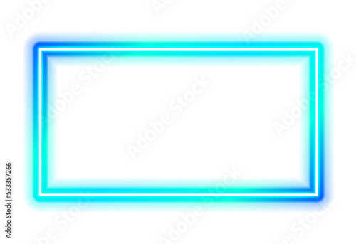 Neon frame, vibrant colored glowing neon frame with transparent background