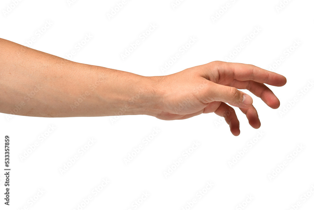 Man hand pointing isolated on white background Man hand pointing isolated on white background