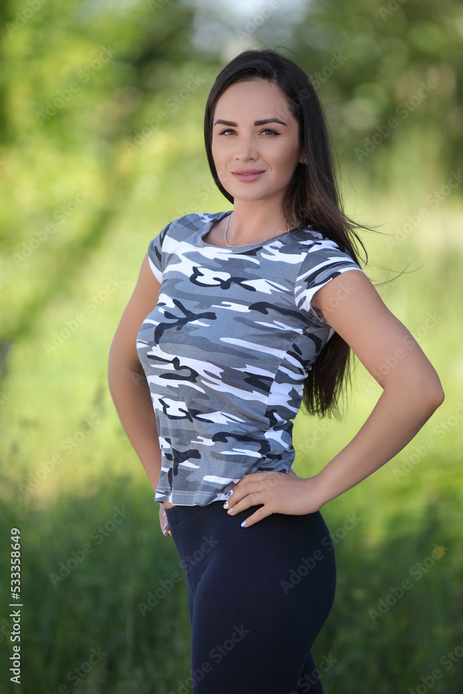 Fototapeta premium beauty stylish sports woman in sportswear