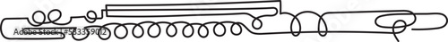 flute musical instrument music minimal outline art