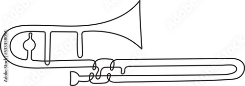 trombone musical instrument music minimal outline art