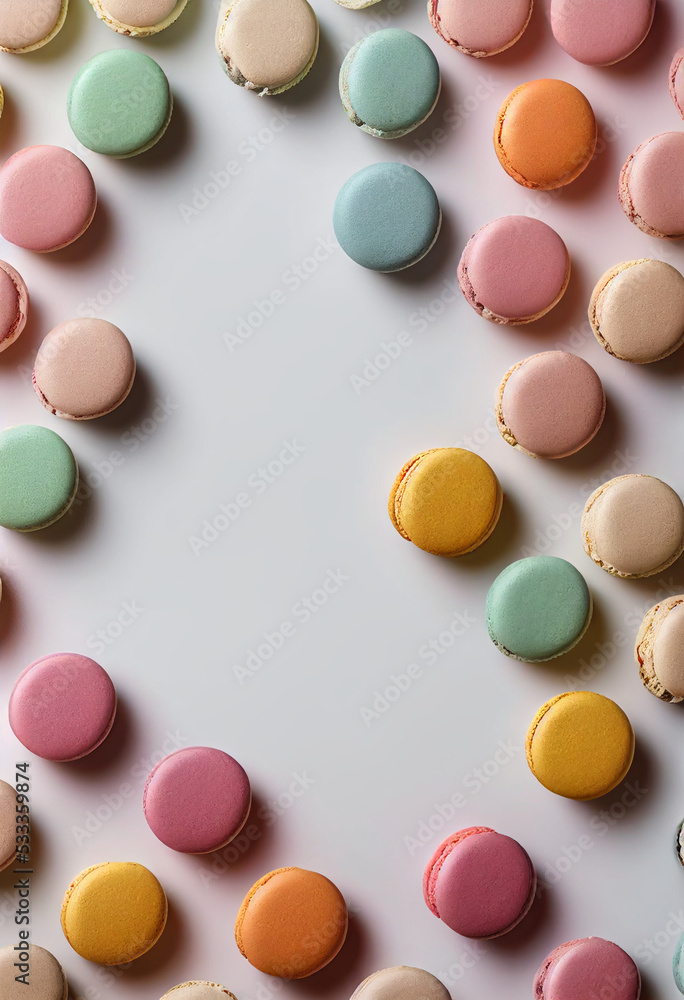 Pastel colored home made beginner macaron Pastel colored home made beginner macaron