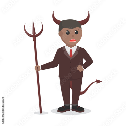 businessman african demon red entrepreneur design character on white background