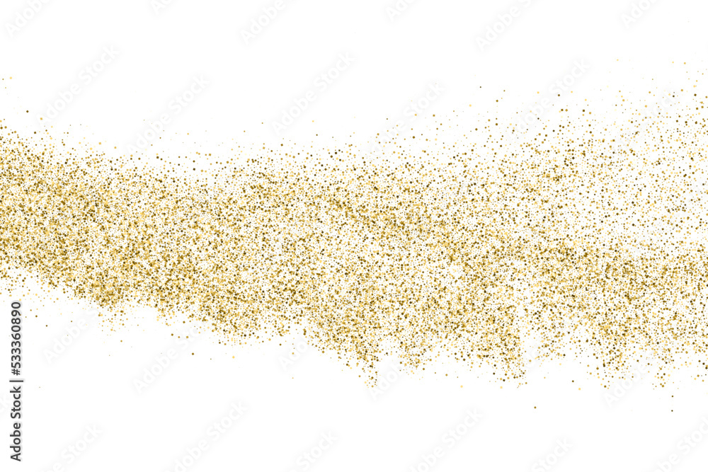 Gold Glitter Texture Isolated On White. Goldish Color Sequins. Celebratory Background. Golden Explosion Of Confetti. Vector Illustration, Eps 10. Gold Glitter Texture Isolated On White. Goldish Color Sequins. Celebratory Background. Golden Explosion Of Confetti. Vector Illustration, Eps 10.