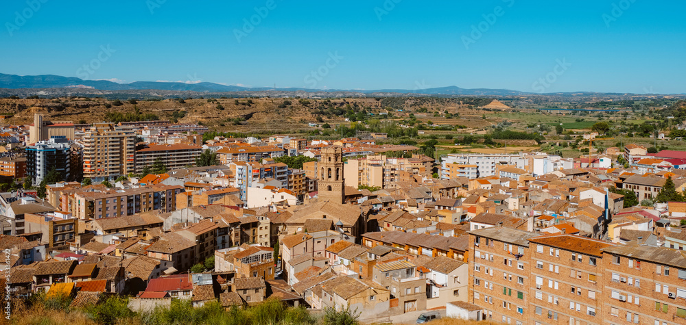 panoramic view of Monzon, Spain