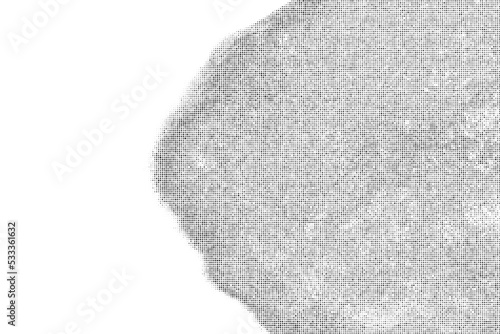 Black Halftone Texture On White Background. Modern Dotted Futuristic Backdrop. Fade Noise Overlay. Digitally Generated Image. Pop Art Style. Vector Illustration, Eps 10.