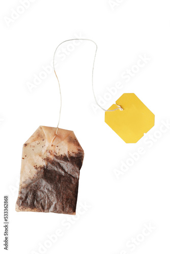 Used wet teabag  isolated on transparency photo png file  photo