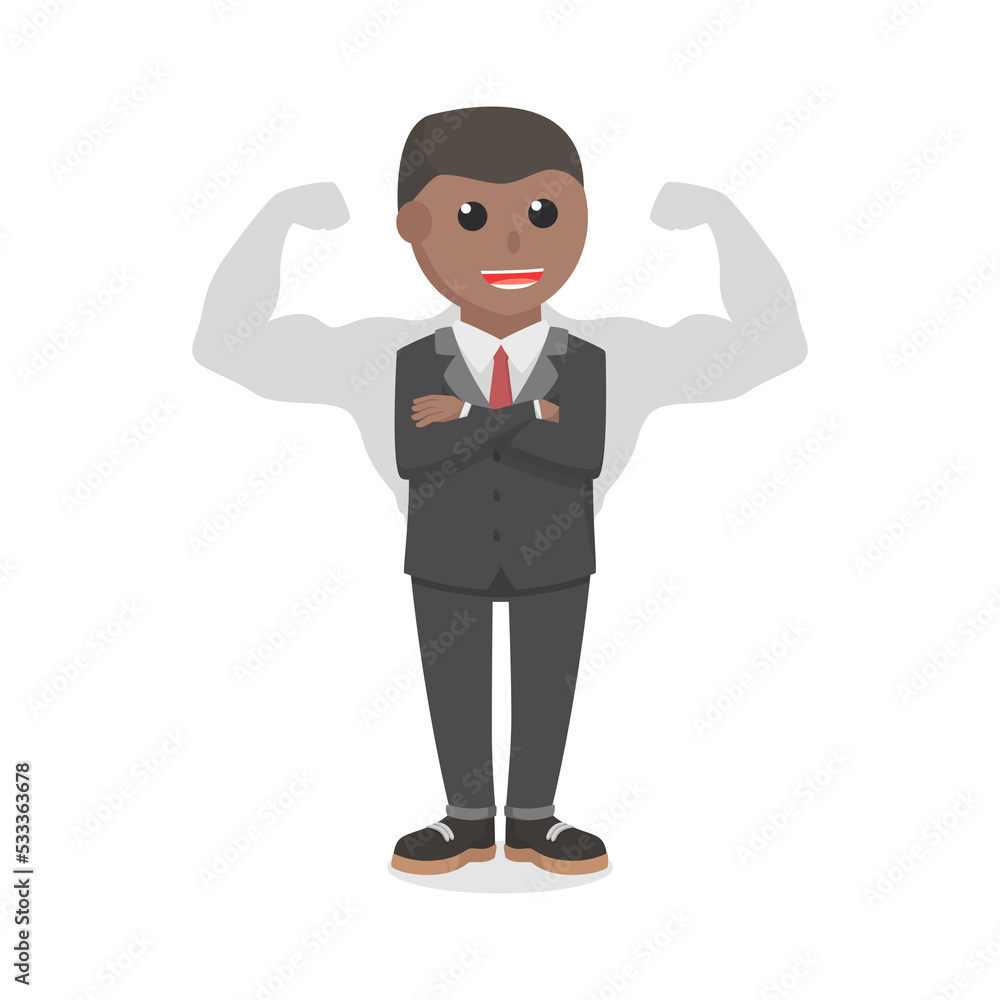 businessman african muscular shadow design character on white background businessman african muscular shadow design character on white background