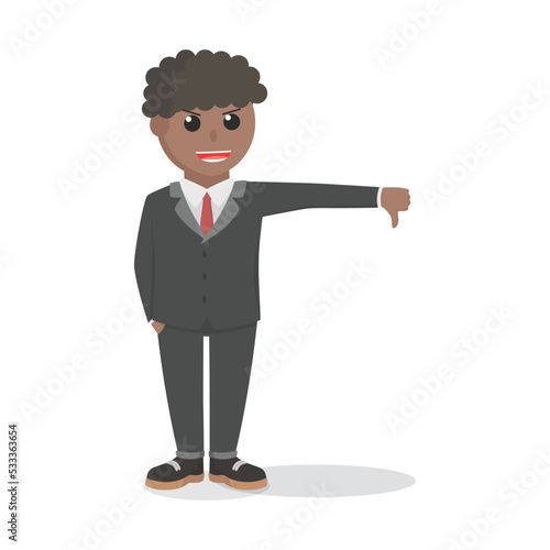 businessman african mocking pose design character on white background