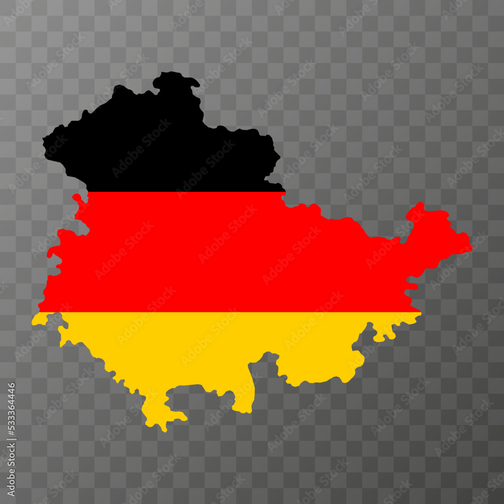 Obraz premium Thuringia state map. Vector illustration.