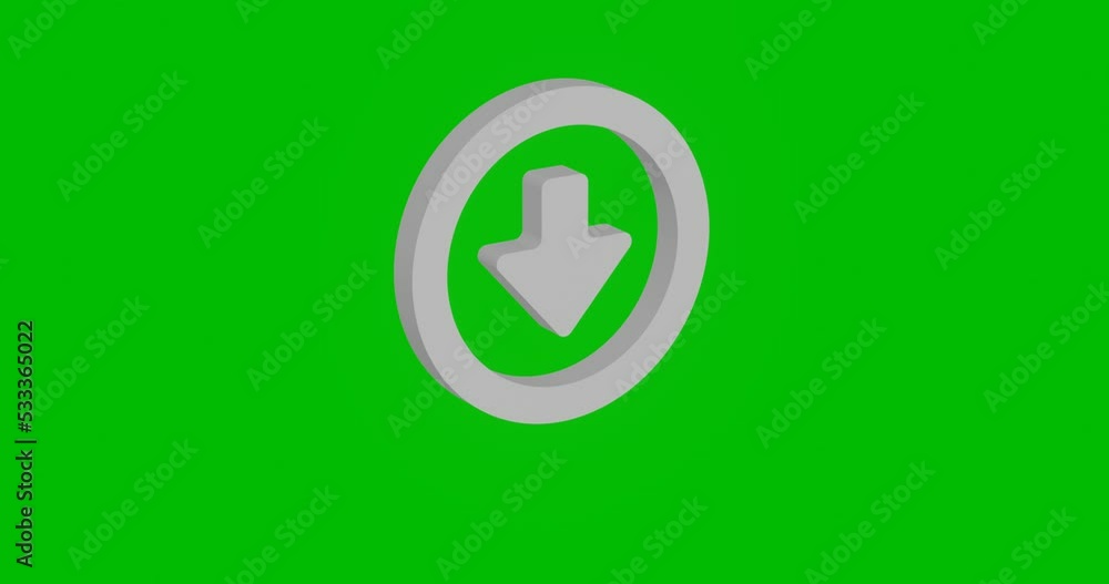 Animation of rotation of a white download symbol with shadow. Simple and complex rotation. Seamless looped 4k animation on green chroma key background Animation of rotation of a white download symbol with shadow. Simple and complex rotation. Seamless looped 4k animation on green chroma key background