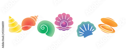 Seashell collection isolate...