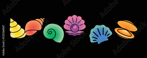 Seashell collection isolate...