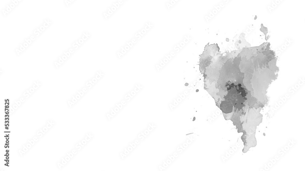 Ink brush stroke transition. Ink splash. Abstract ink brush blot, splat, fluid art, overlay, alpha matte composition, spreading brush stroke. ink transition splatter composting animation.