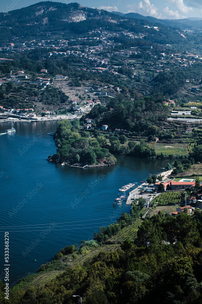View of the village landscape of the Douro Valley, Porto, Portugal.