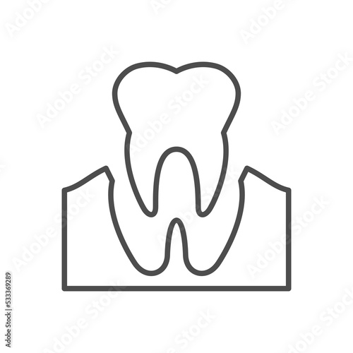 Tooth removal line outline icon
