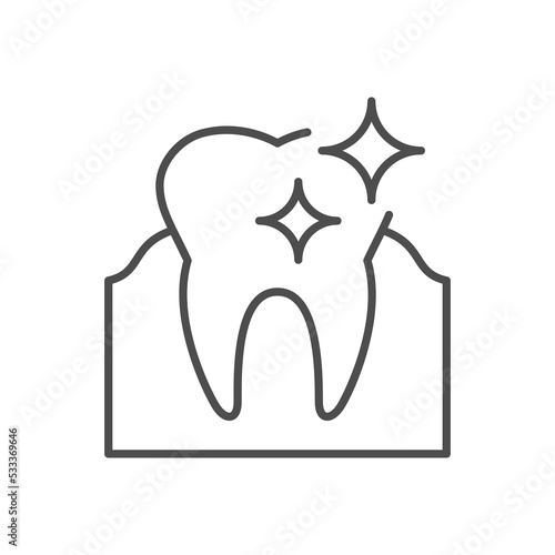 Dental cleaning line outline icon