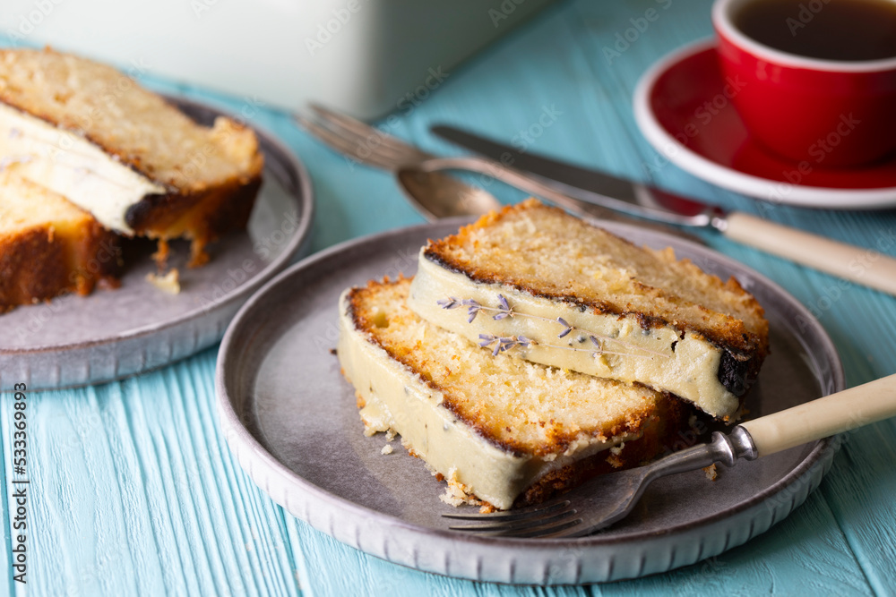 lemon cake with chocolate icing lemon cake with chocolate icing