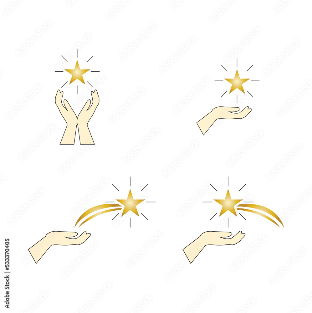 set of hands holding stars