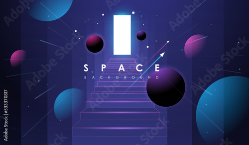 Vector Universe background for presentation design. Brochure template with space elements.