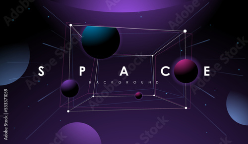Vector Universe background for presentation design. Brochure template with space elements.