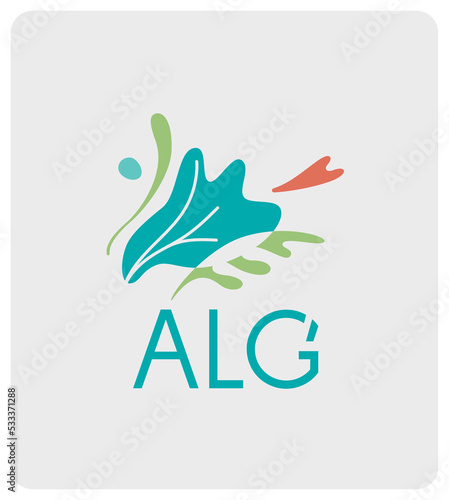Dessin algue pour identité visuelle, image de marque pour producteur, transformateur, cuisinier, entreprise. Logotype pour packaging, panneau, enseigne, carte de visite